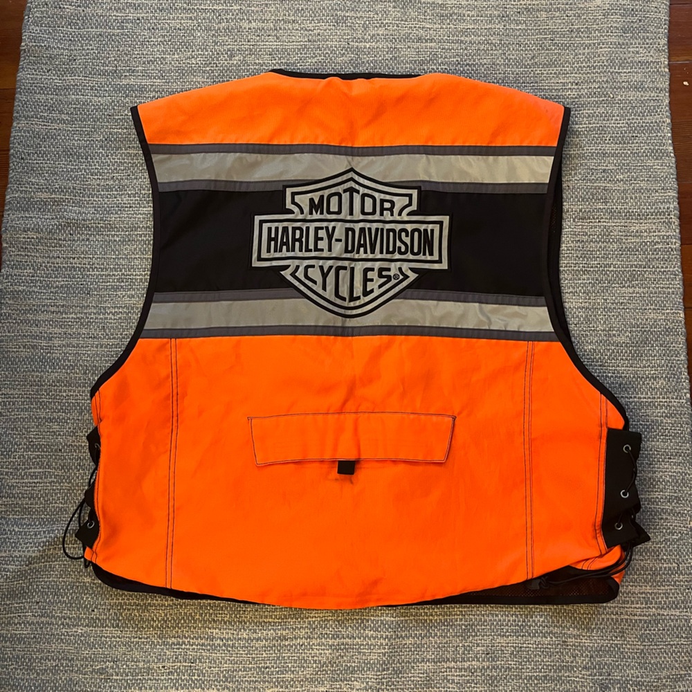 Harley-Davidson Men's Hi-Vis Orange Motorcycle Riding Vest Reflective 3XL Biker
